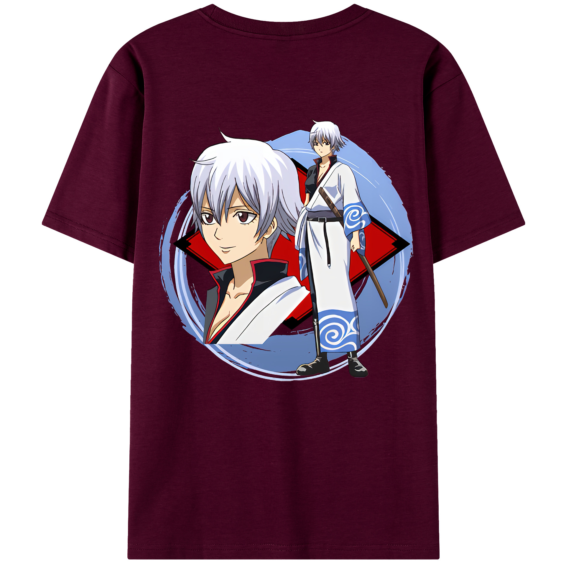 （画像用） ぎんたま 坂田銀時（さかたぎんとき） 神楽 志村新八（しむら しんぱち） GINTAMA Sakata Gintoki Kagura Shimura Shinpachi レディース半袖Tシャツ(バックプリント)